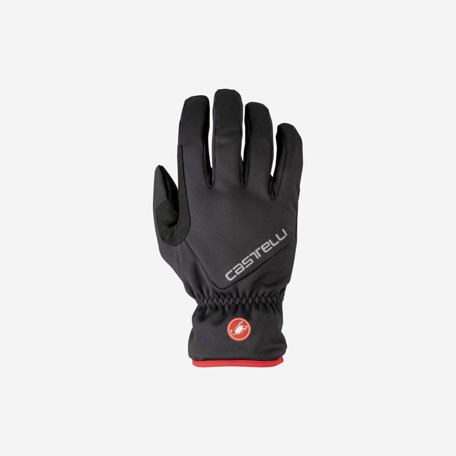 Black Castelli ENTRATA THERMAL Men Gloves | ISR415893