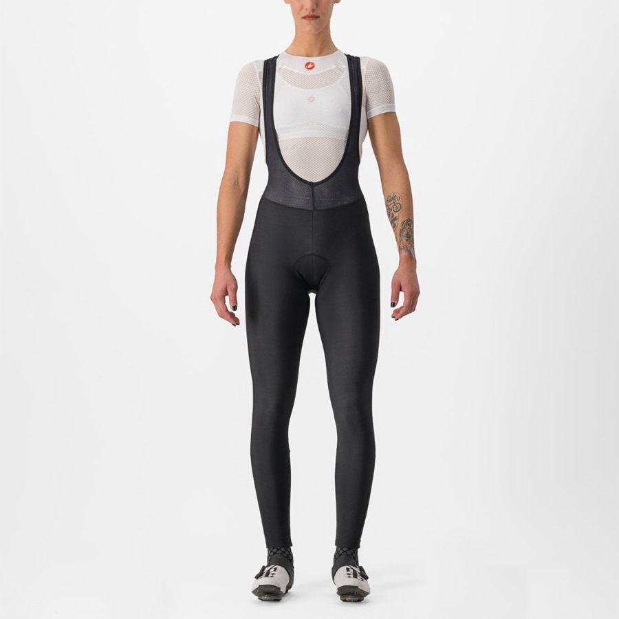 Black Castelli ENTRATA W Women Bib Tights | RBN239418