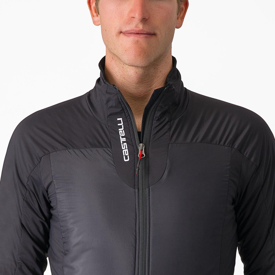 Black Castelli FLY THERMAL Men Jackets | NXV679382