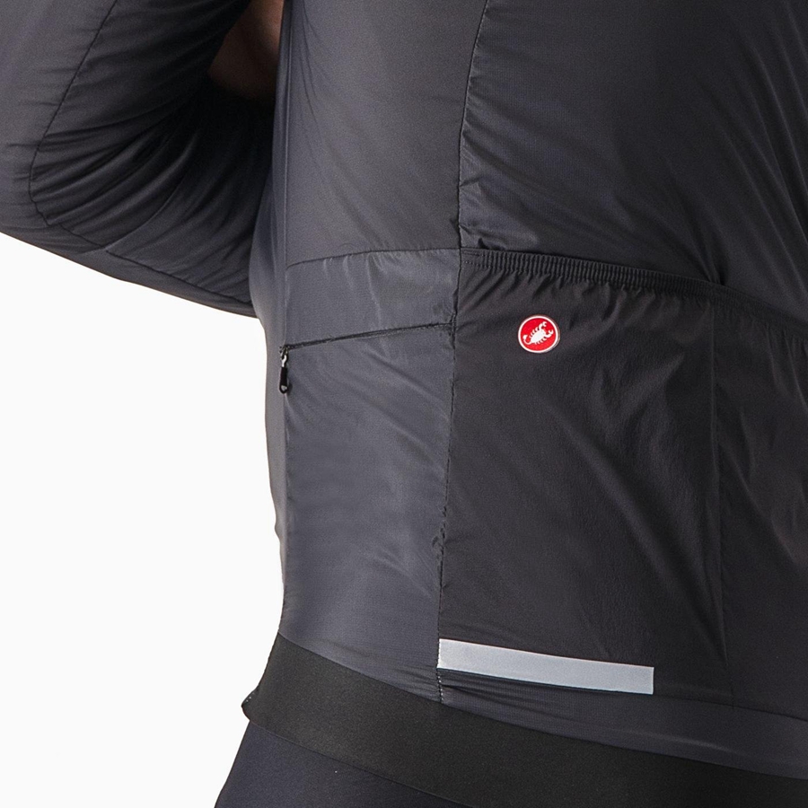 Black Castelli FLY THERMAL Men Jackets | NXV679382