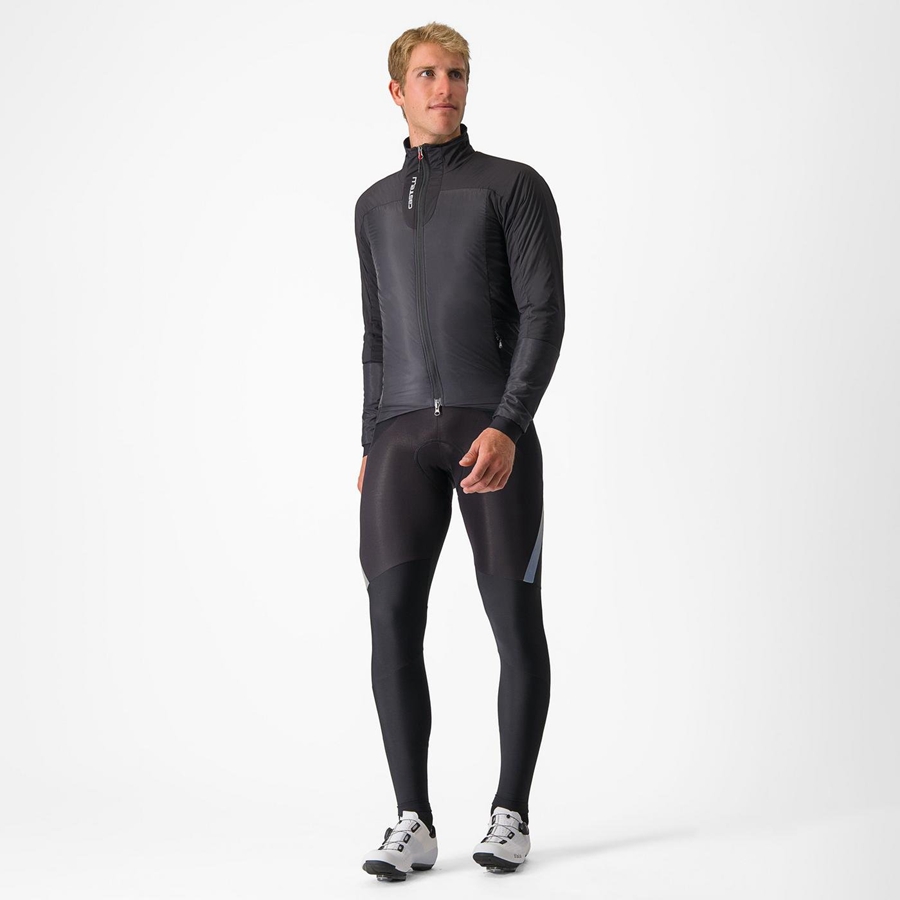 Black Castelli FLY THERMAL Men Jackets | NXV679382