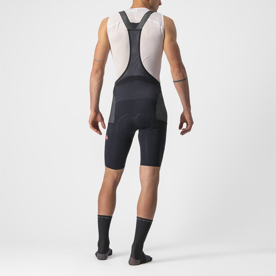 Black Castelli FREE UNLIMITED Men Bib Shorts | WIK703842