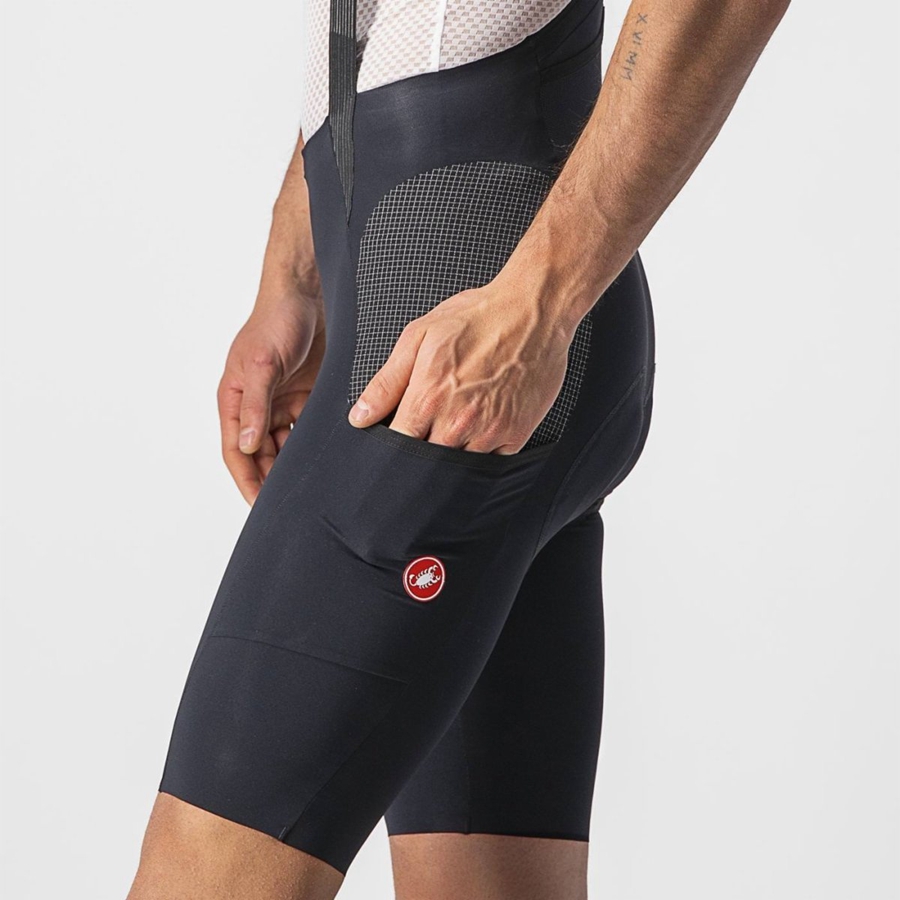 Black Castelli FREE UNLIMITED Men Bib Shorts | WIK703842