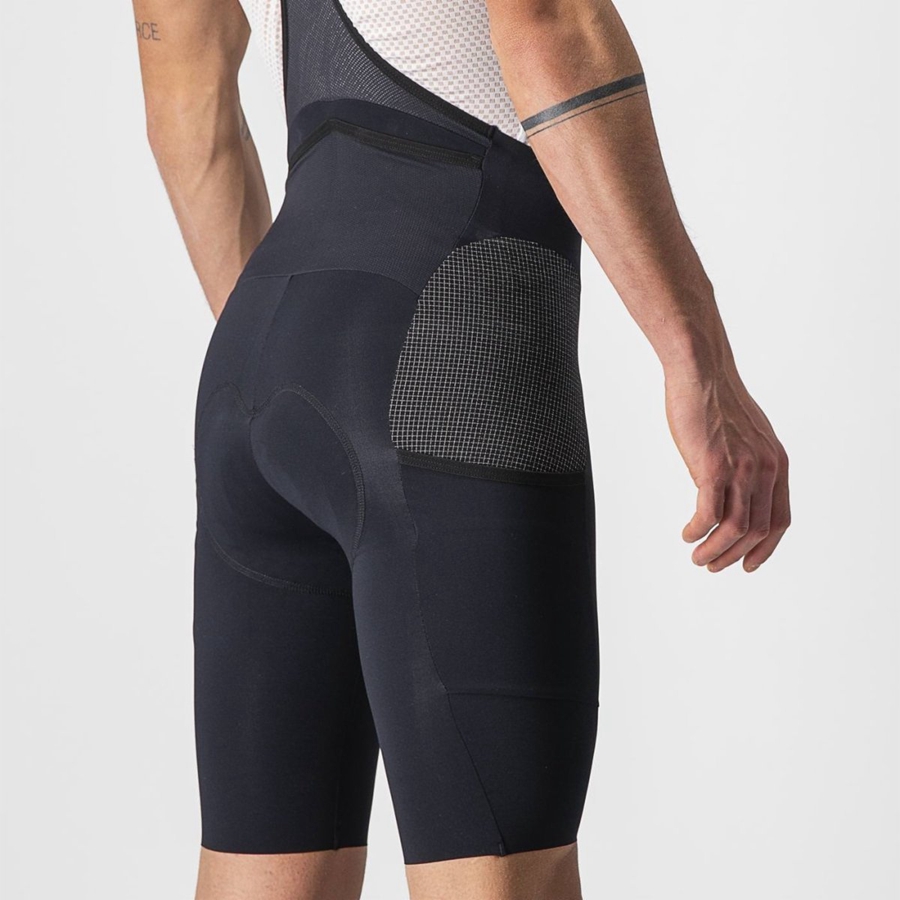 Black Castelli FREE UNLIMITED Men Bib Shorts | WIK703842