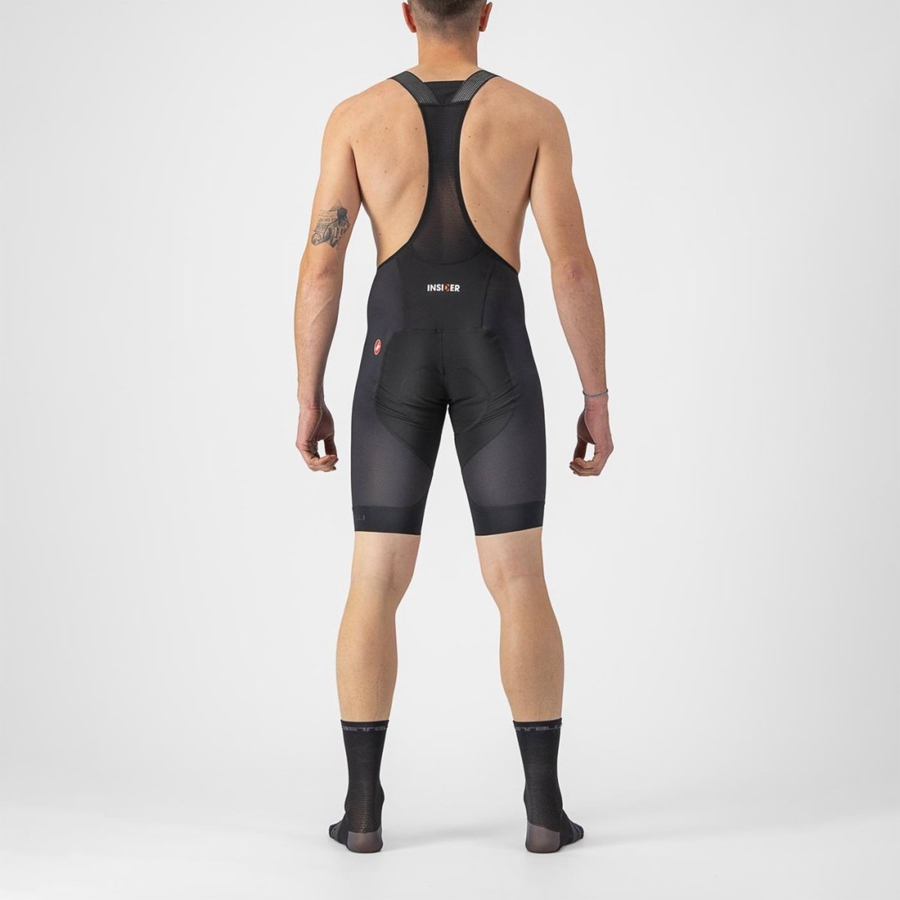 Black Castelli INSIDER 2 Men Bib Shorts | QDE960837