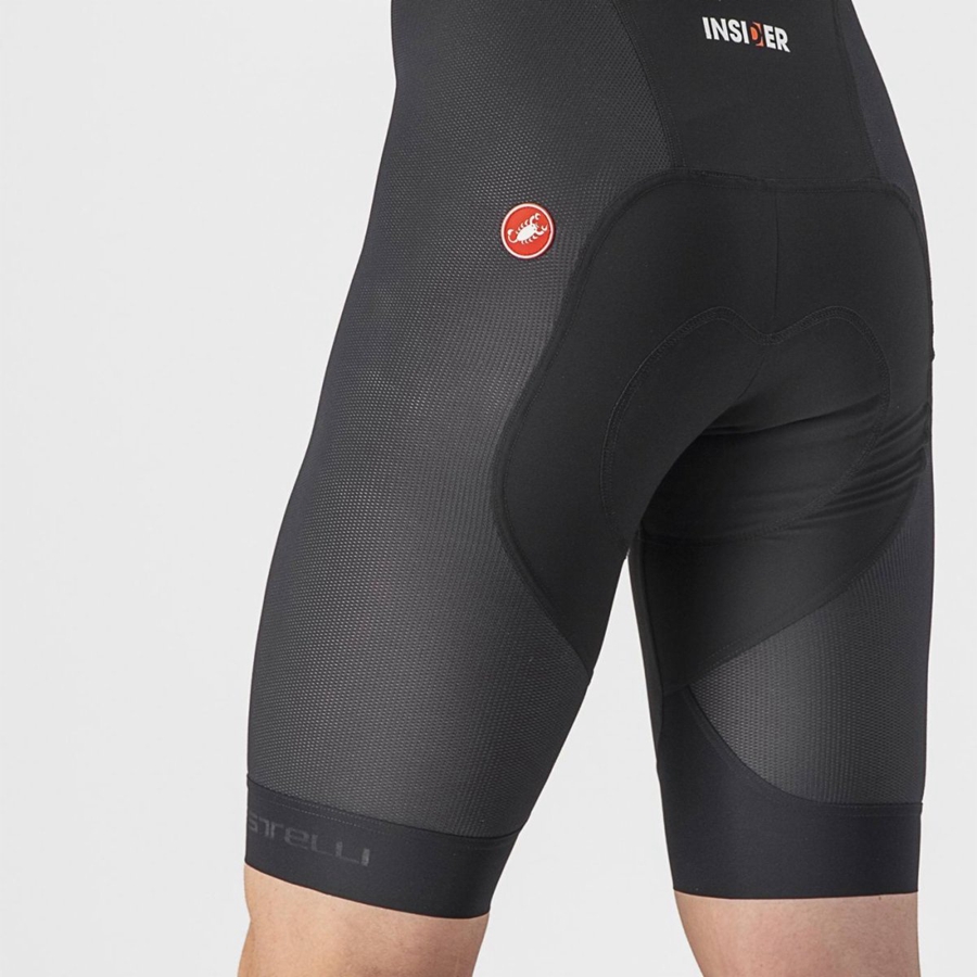 Black Castelli INSIDER 2 Men Bib Shorts | QDE960837