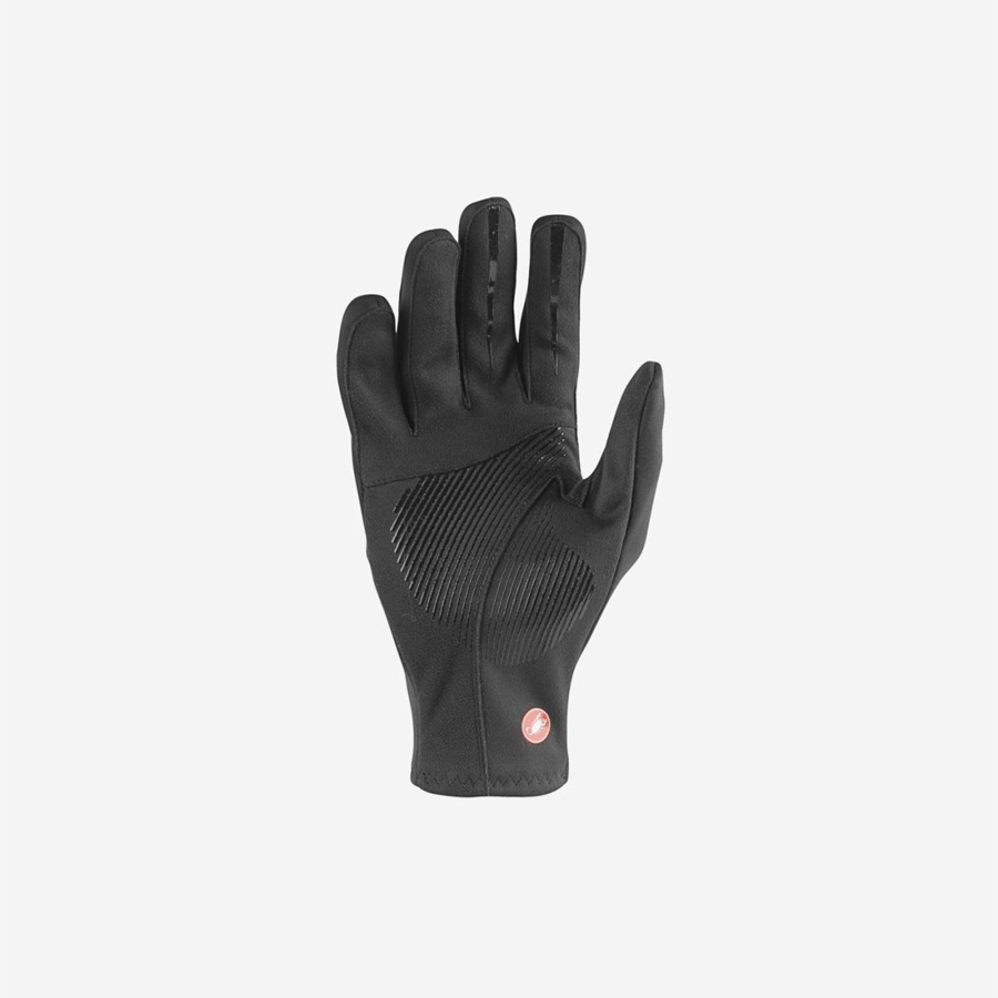 Black Castelli MORTIROLO Men Gloves | HUX872950