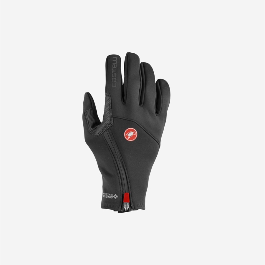 Black Castelli MORTIROLO Men Gloves | HUX872950