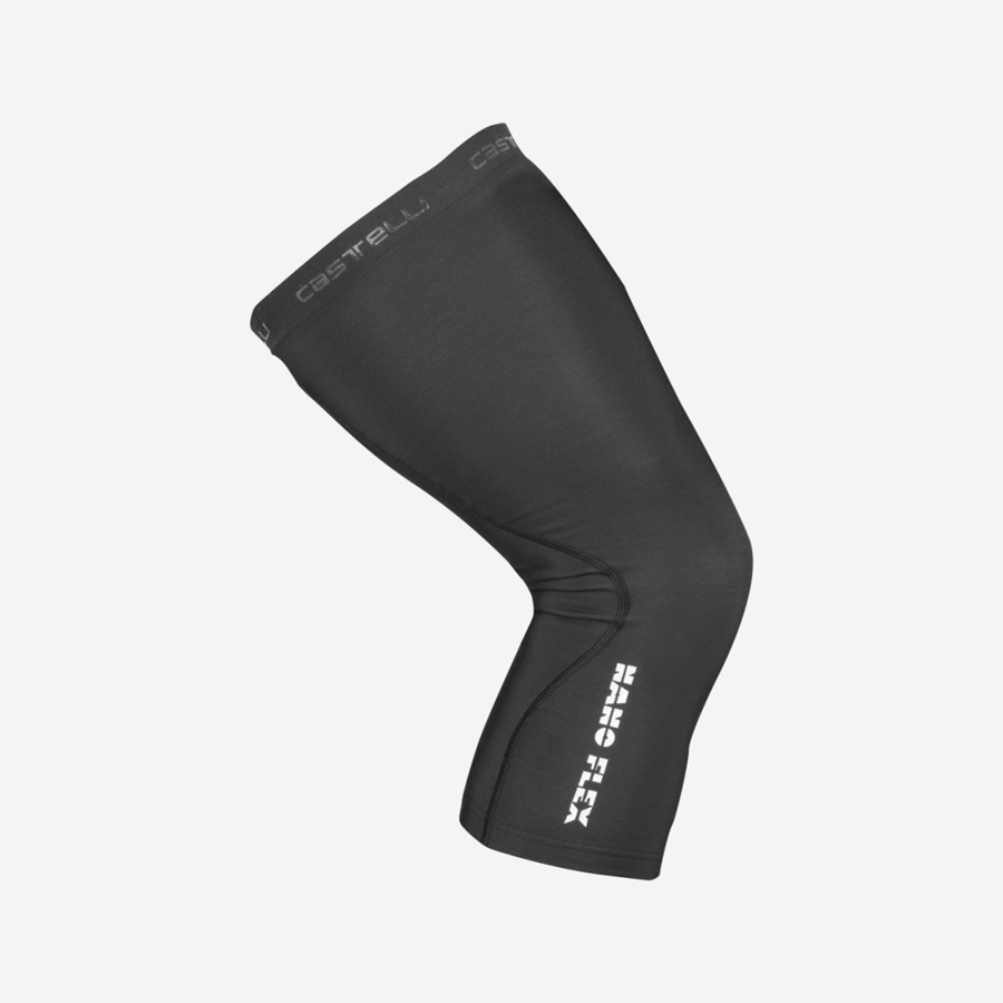 Black Castelli NANO FLEX 3G KNEEWARMER Men Leg Warmer | COF537129