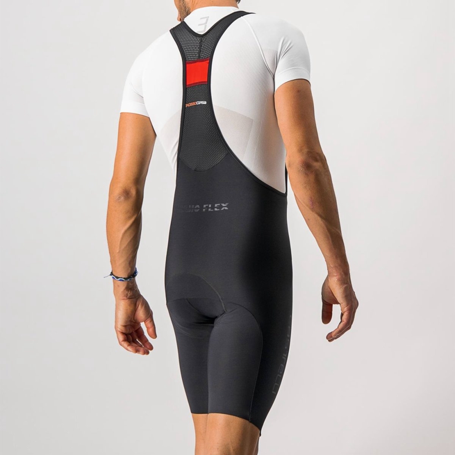 Black Castelli NANO FLEX PRO RACE Men Bib Shorts | YMP542173