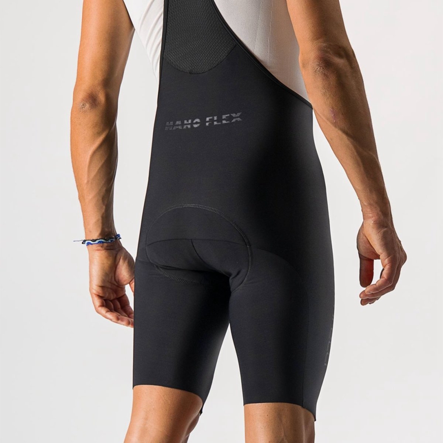 Black Castelli NANO FLEX PRO RACE Men Bib Shorts | YMP542173