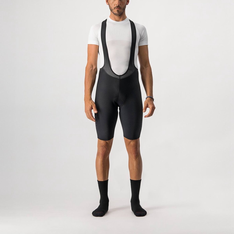 Black Castelli NANO FLEX PRO RACE Men Bib Shorts | YMP542173