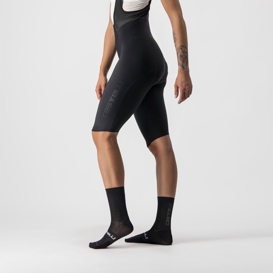 Black Castelli OMLOOP NANO W Women Bib Shorts | DQI780534