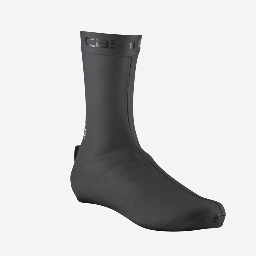 Black Castelli PIOGGIA 4 Men Shoecovers | KRX016238