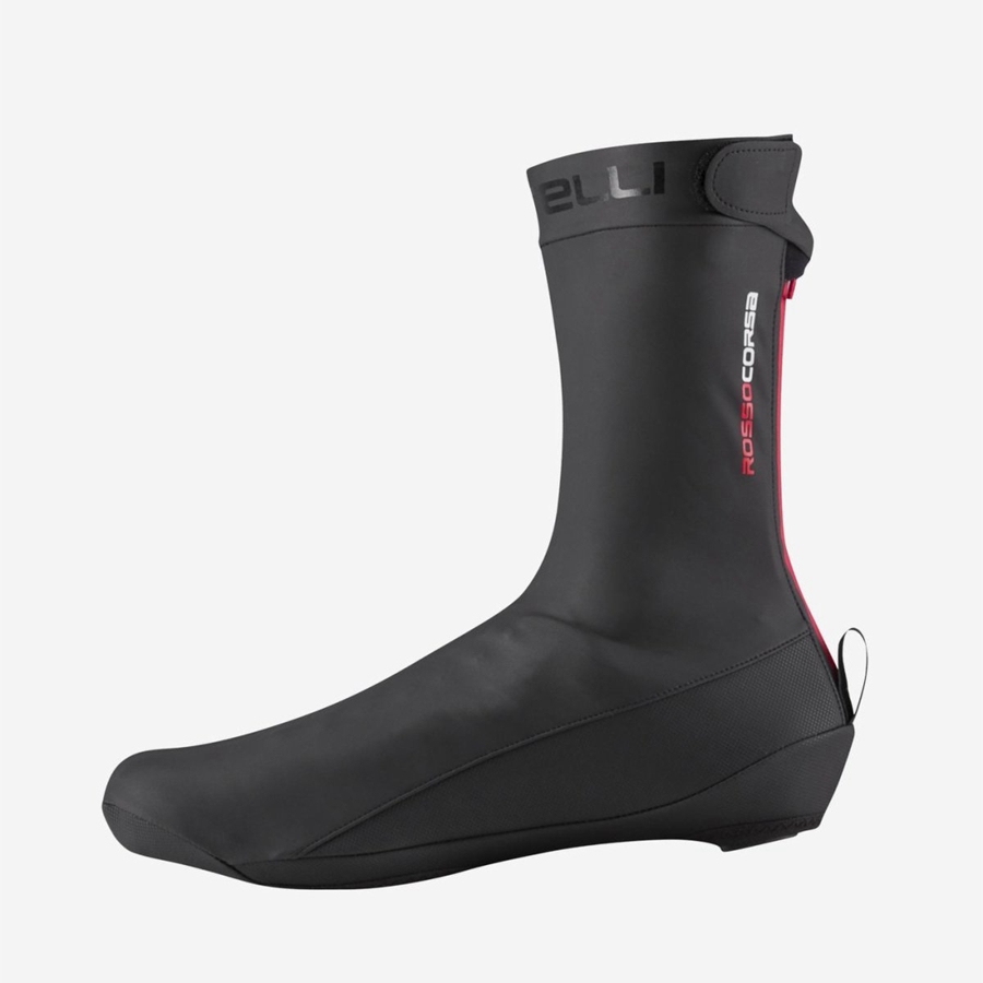 Black Castelli PIOGGIA 4 Men Shoecovers | KRX016238