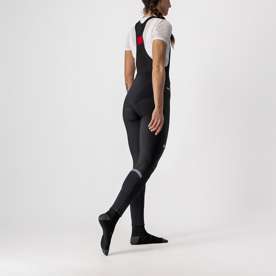 Black Castelli POLARE W Women Bib Tights | XFB830419