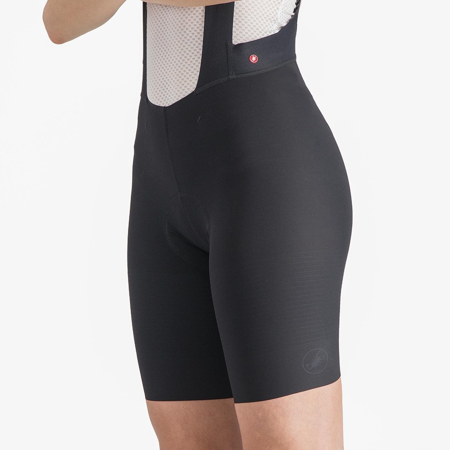 Black Castelli PREMIO W Women Bib Shorts | UJW193784