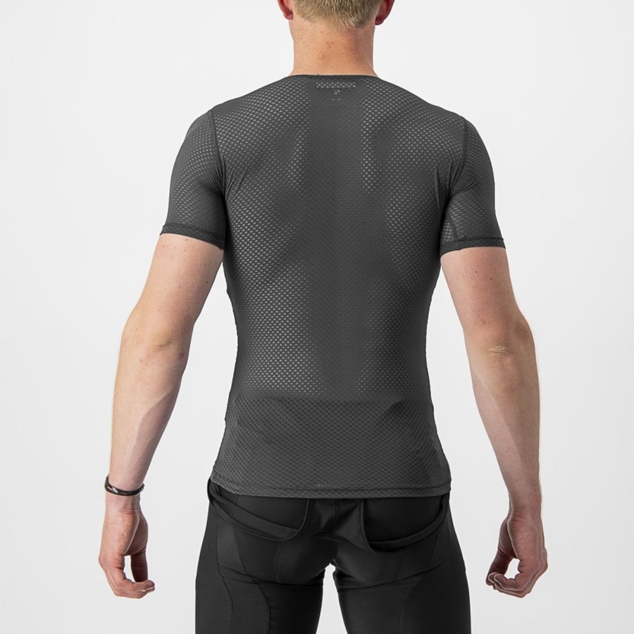 Black Castelli PRO MESH 2.0 SHORT SLEEVE Men Base Layer | IHS916832