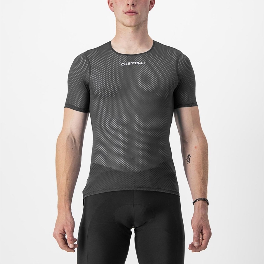 Black Castelli PRO MESH 2.0 SHORT SLEEVE Men Base Layer | IHS916832