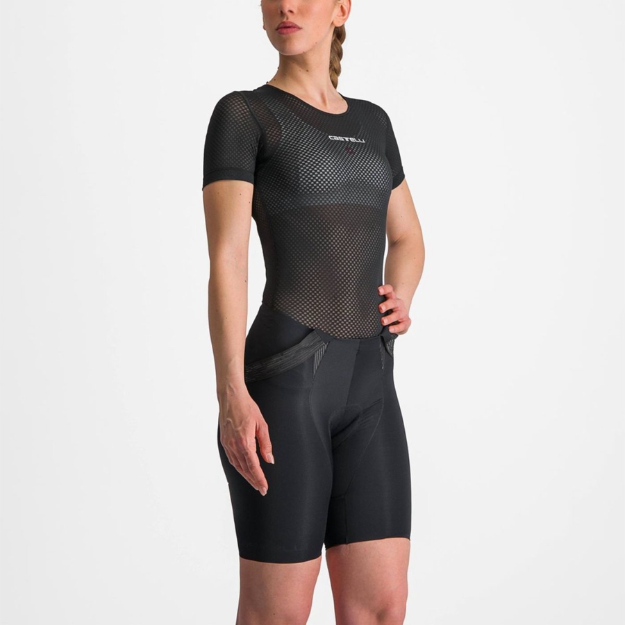 Black Castelli PRO MESH W SHORT SLEEVE Women Base Layer | GBS719825