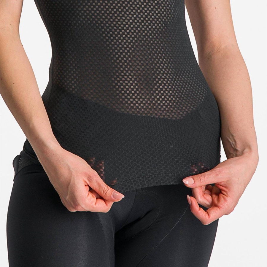 Black Castelli PRO MESH W SHORT SLEEVE Women Base Layer | GBS719825