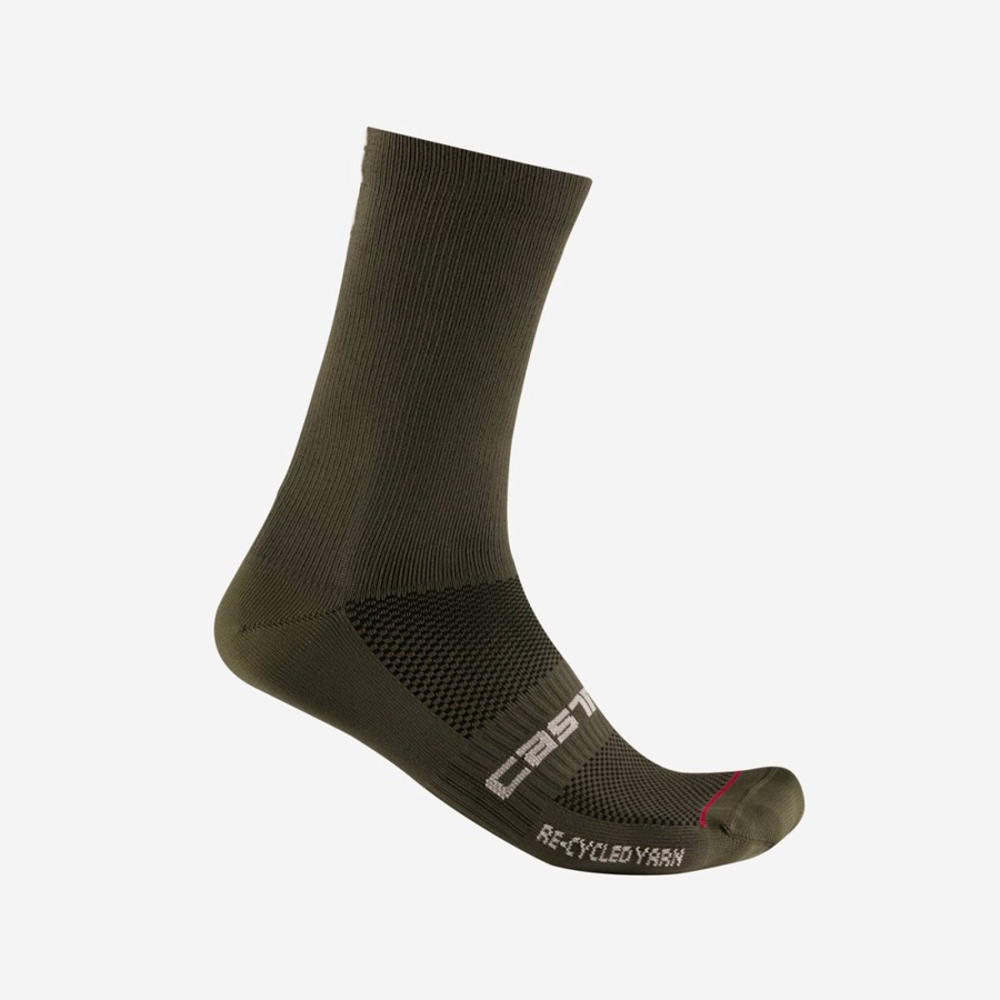 Black Castelli RE-CYCLE THERMAL 18 Men Socks | INU405129