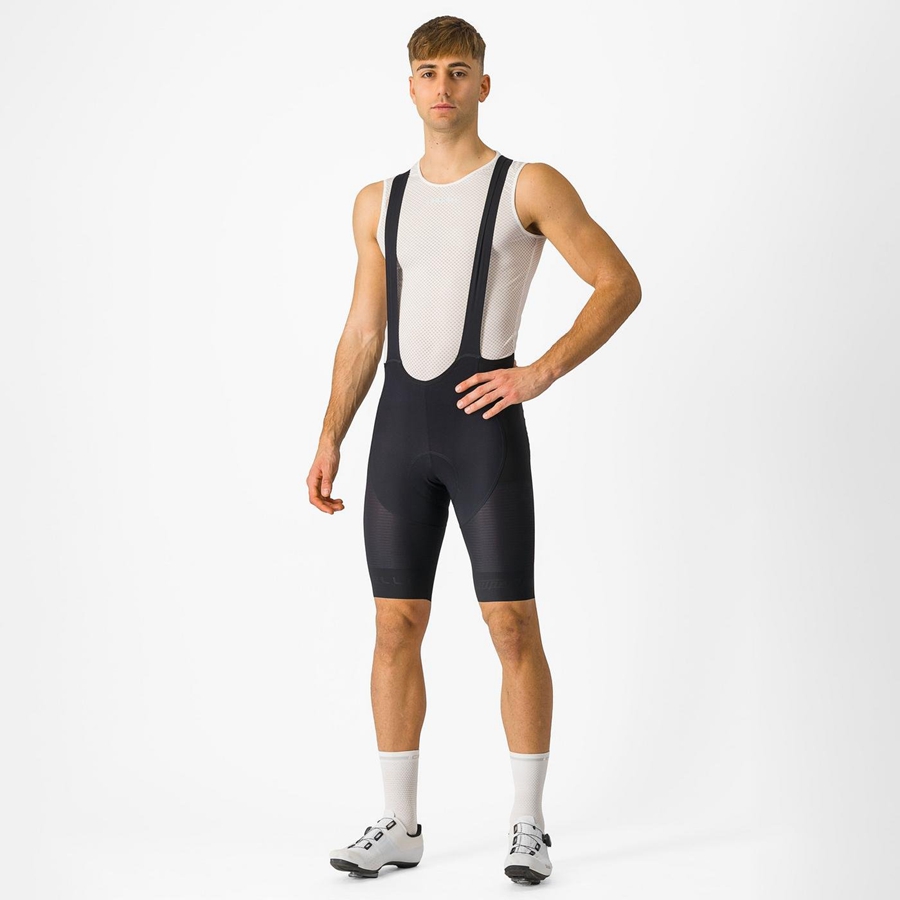 Black Castelli SUPERLEGGERA Men Bib Shorts | VFR489361