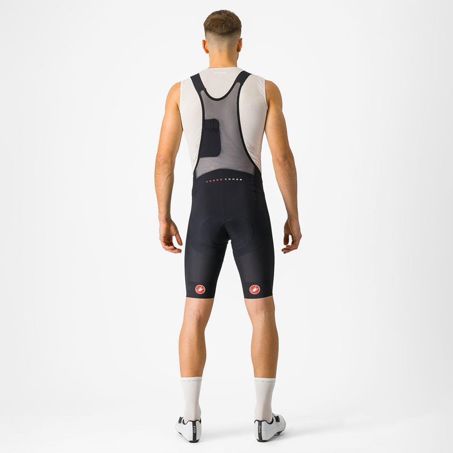 Black Castelli SUPERLEGGERA Men Bib Shorts | VFR489361