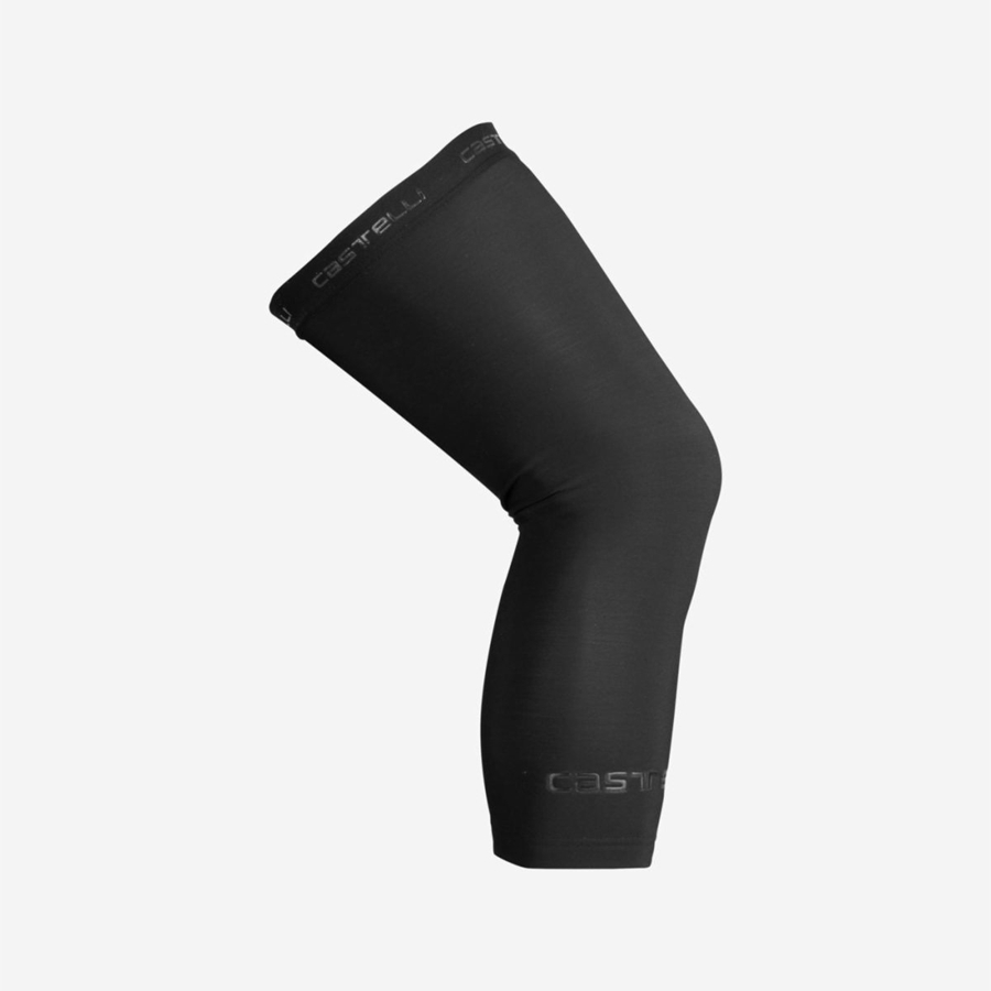 Black Castelli THERMOFLEX 2 KNEE WARMER Women Leg Warmer | OEX193802