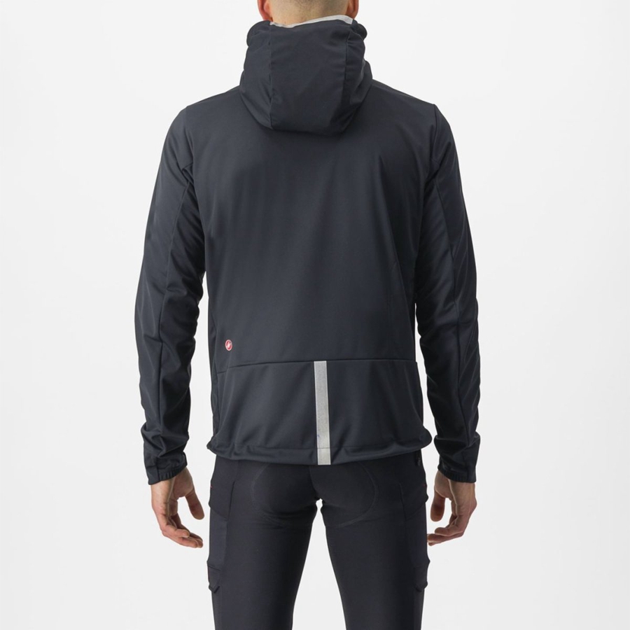 Black Castelli TRAIL HOODIE Men Jackets | WGR180974