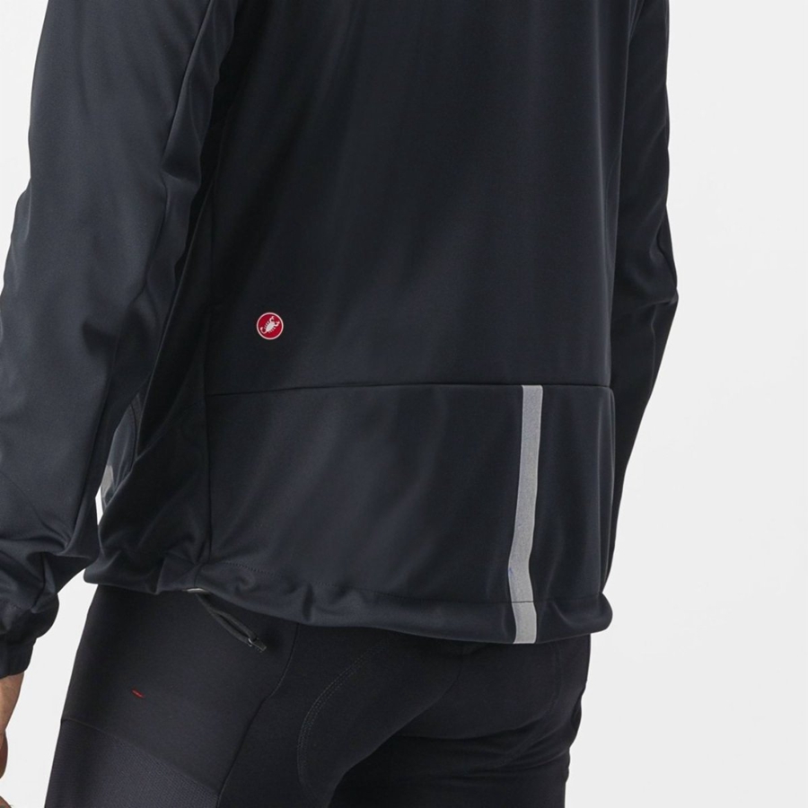 Black Castelli TRAIL HOODIE Men Jackets | WGR180974