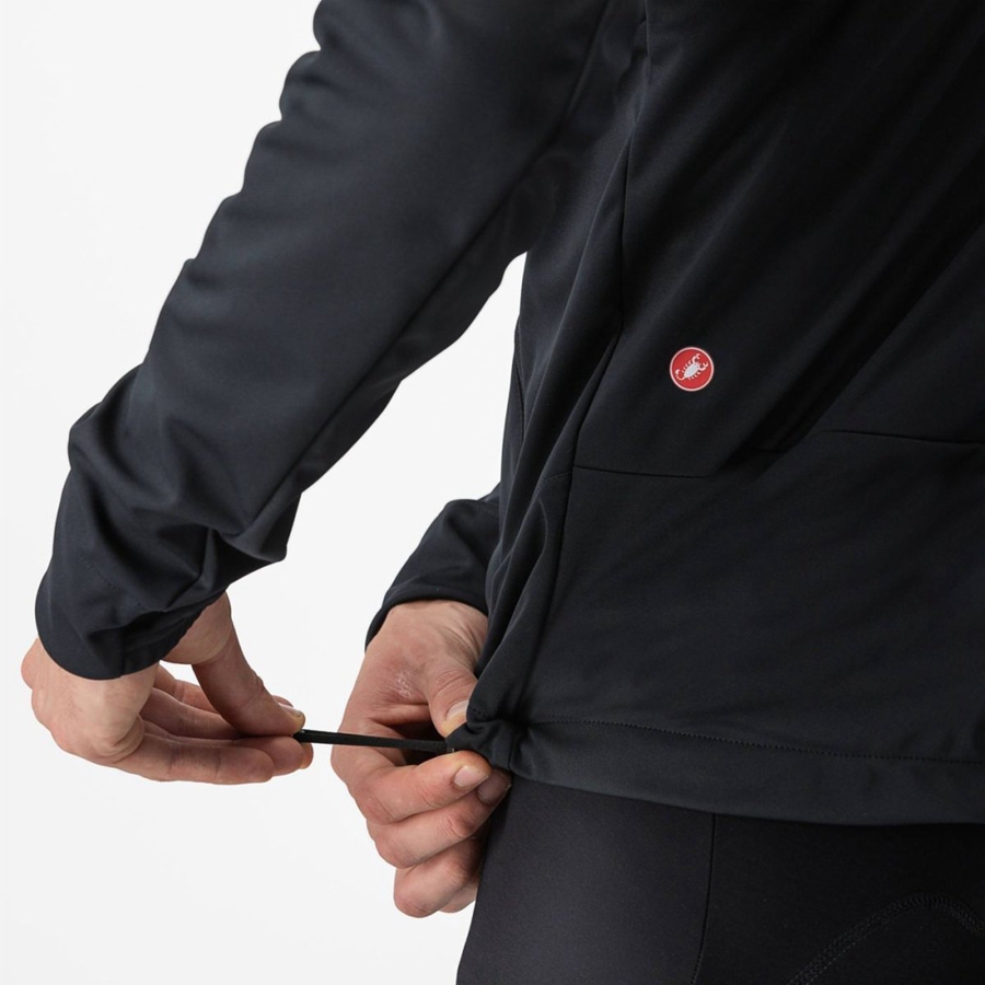 Black Castelli TRAIL HOODIE Men Jackets | WGR180974