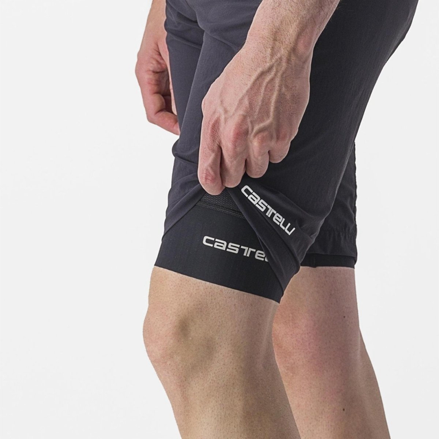 Black Castelli TRAIL LINER Men Shorts | GMS698514