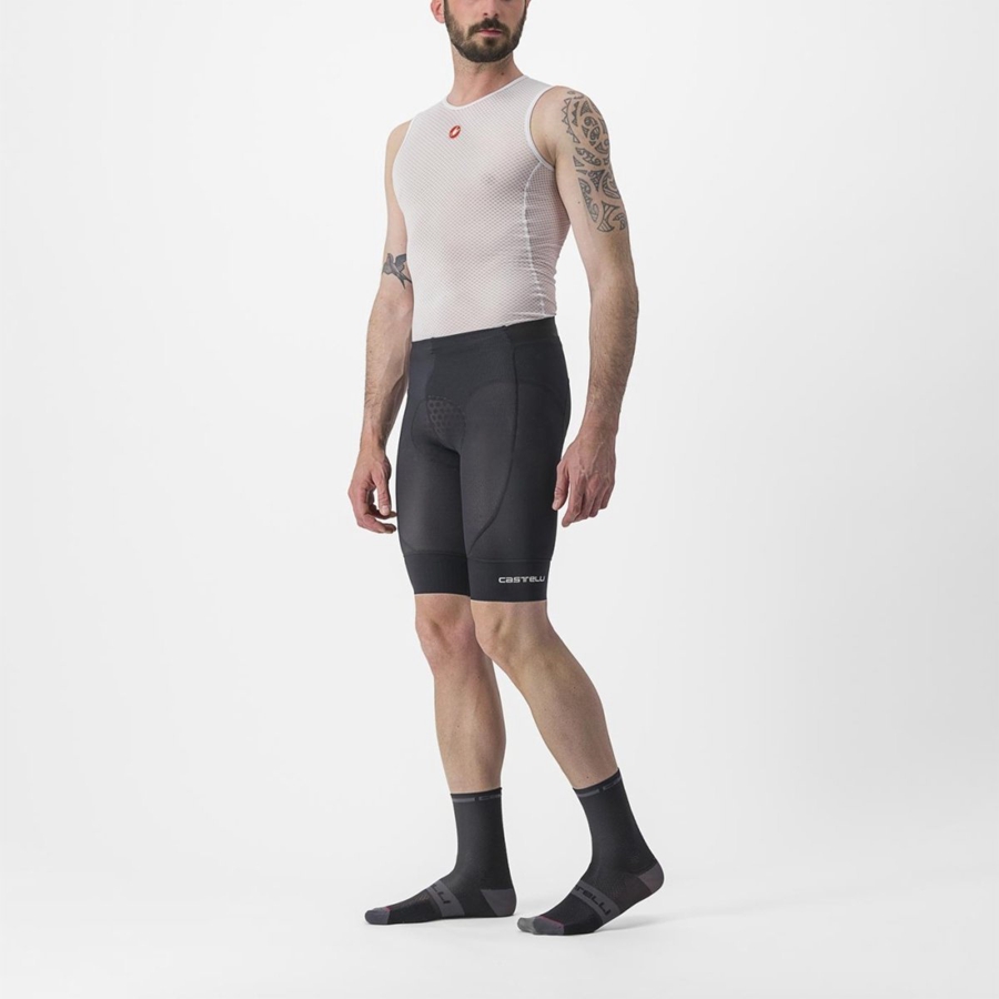 Black Castelli TRAIL LINER Men Shorts | GMS698514