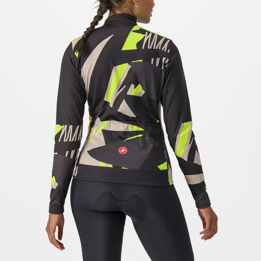 Black Castelli TROPICALE LS Women Jersey | HQV082179