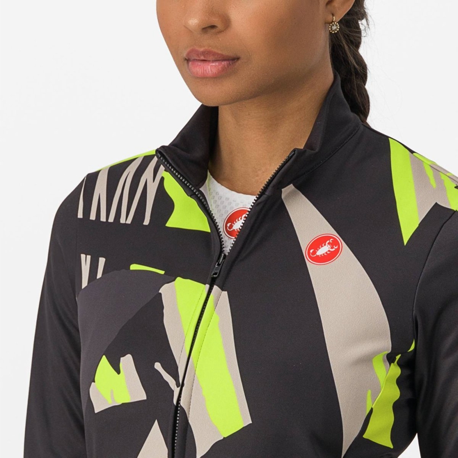 Black Castelli TROPICALE LS Women Jersey | HQV082179