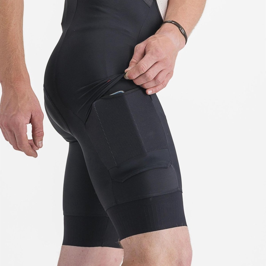 Black Castelli UNLIMITED CARGO Men Bib Shorts | HVW305768