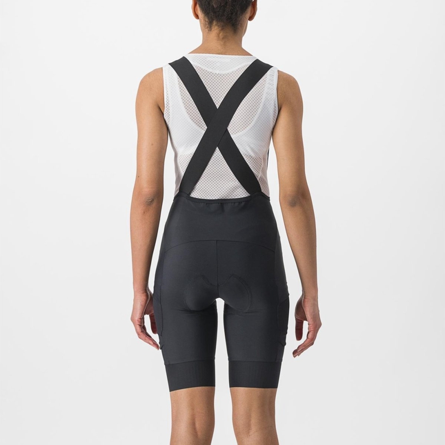 Black Castelli UNLIMITED CARGO W Women Bib Shorts | ZYU485019