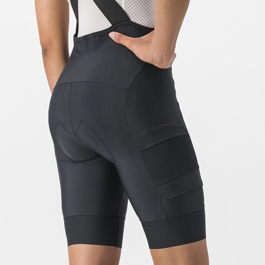 Black Castelli UNLIMITED CARGO W Women Bib Shorts | ZYU485019