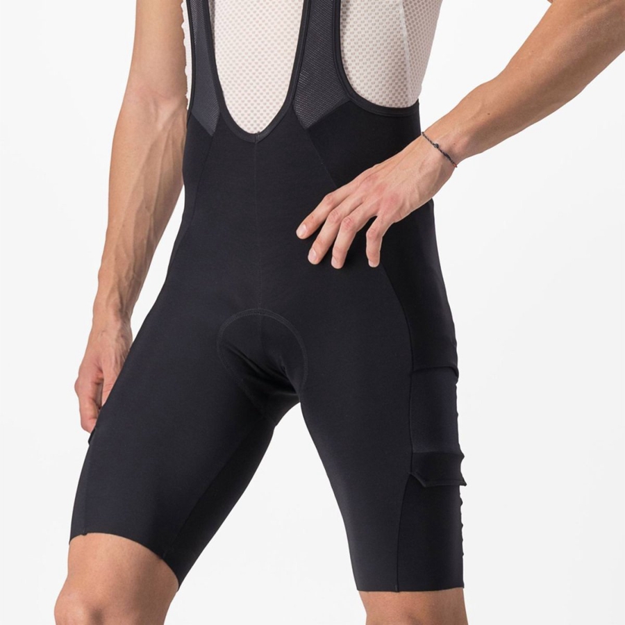 Black Castelli UNLIMITED THERMAL Men Bib Shorts | DFN428019