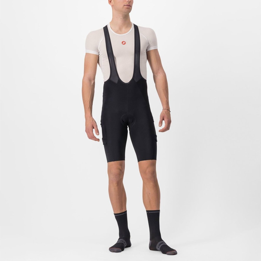 Black Castelli UNLIMITED THERMAL Men Bib Shorts | DFN428019