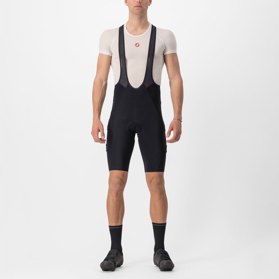 Black Castelli UNLIMITED THERMAL Men Bib Shorts | DFN428019