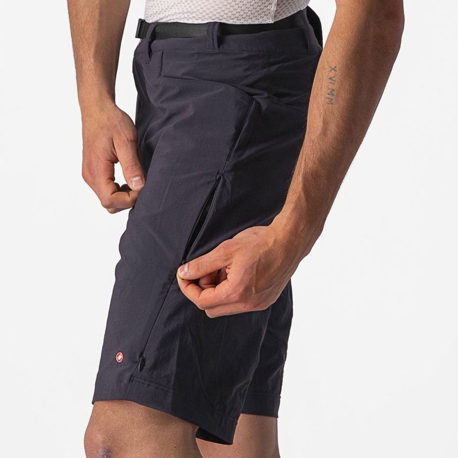 Black Castelli UNLIMITED TRAILGY Men Shorts | QRH968427