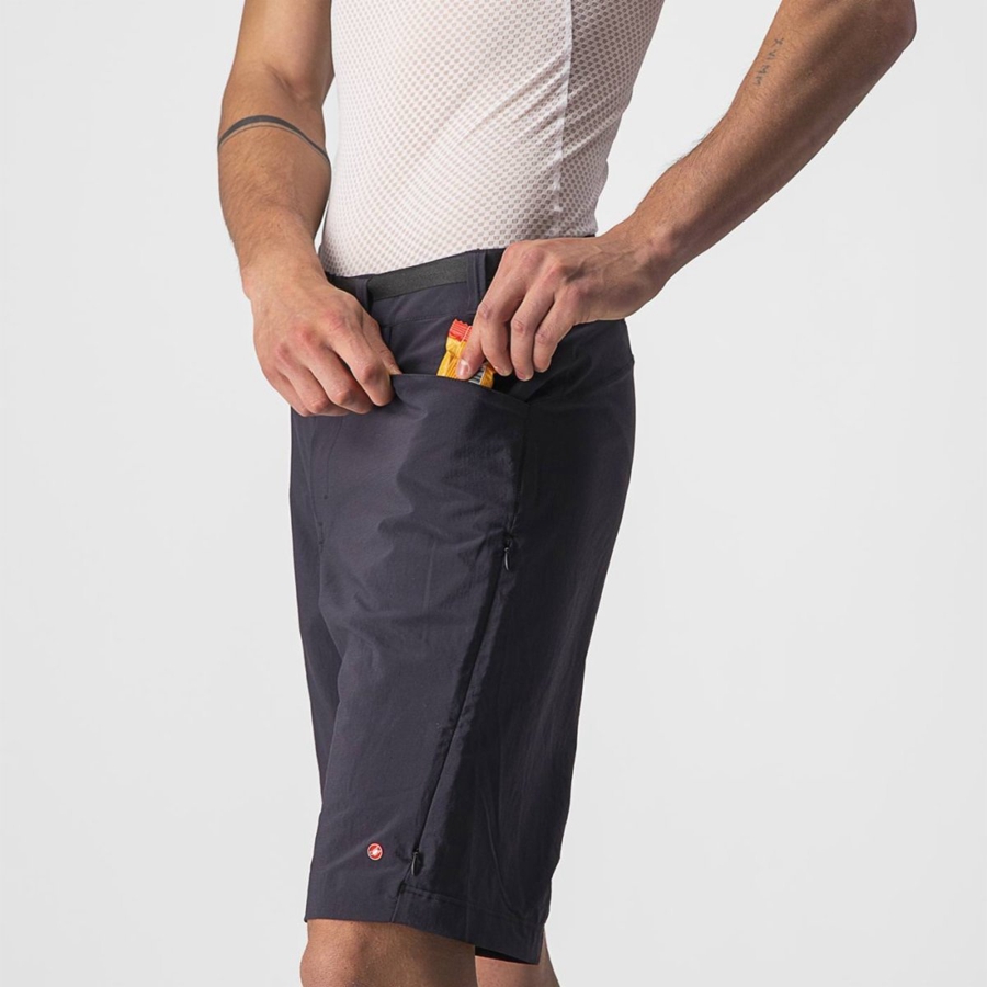 Black Castelli UNLIMITED TRAILGY Men Shorts | QRH968427