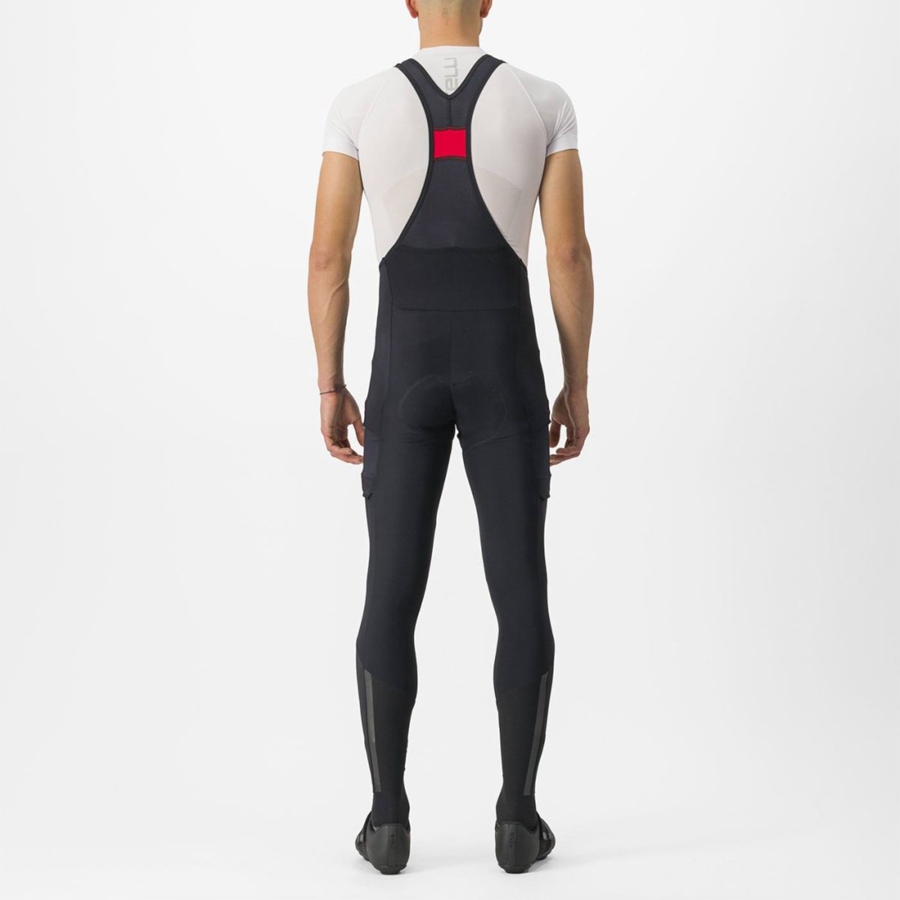 Black Castelli UNLIMITED TRAIL Men Bib Tights | EGR653107