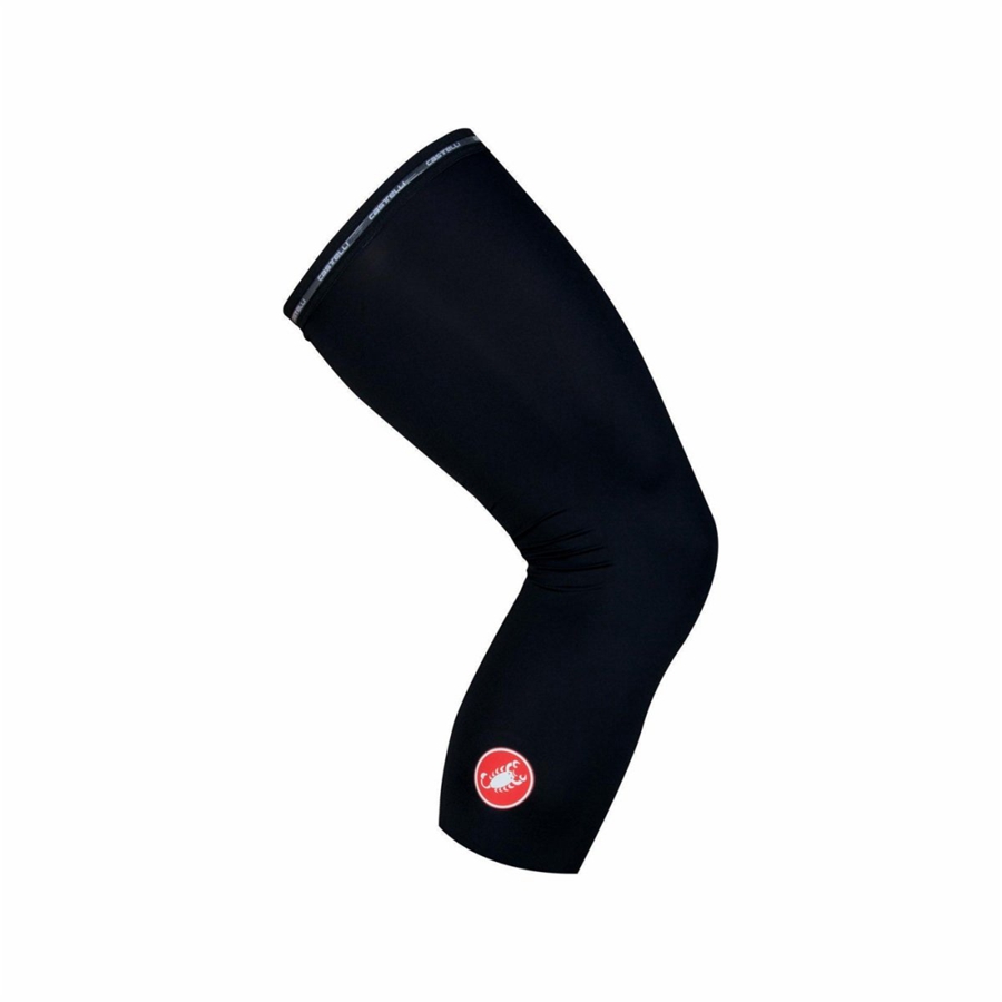 Black Castelli UPF 50+ LIGHT KNEE SLEEVES Men Leg Warmer | RGC195827