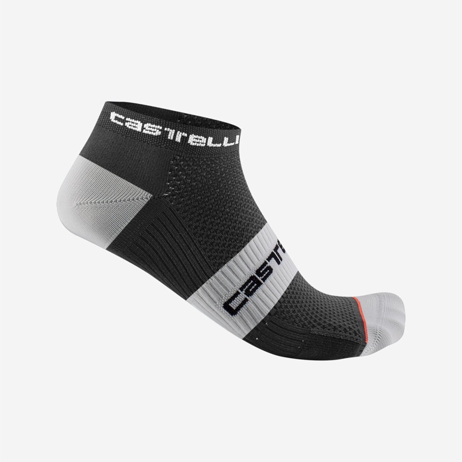 Black White Castelli LOWBOY 2 Men Socks | ECA901672