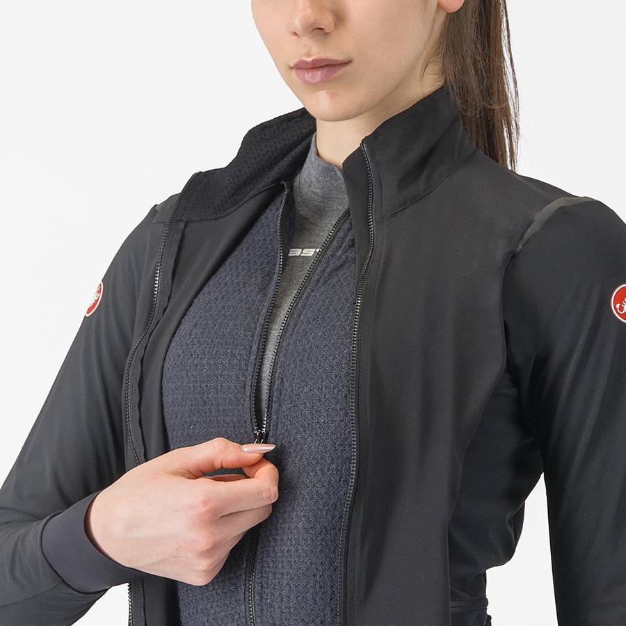 Black / Black Castelli ALPHA FLIGHT ROS W Women Jackets | NKM840769