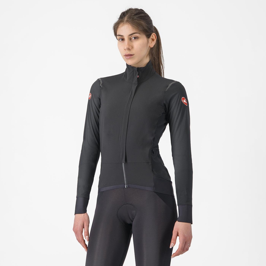 Black / Black Castelli ALPHA FLIGHT ROS W Women Jackets | NKM840769