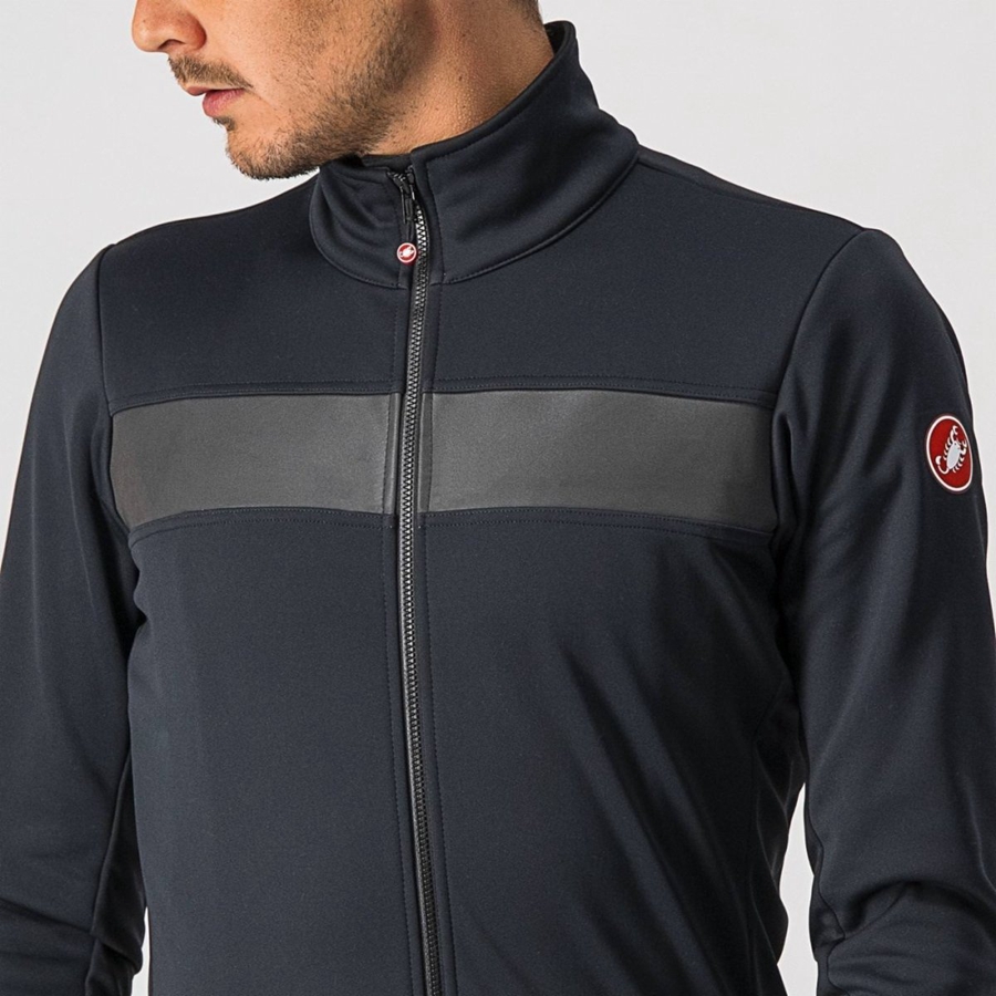 Black / Black Castelli RADDOPPIA 3 Men Jackets | OVD427695